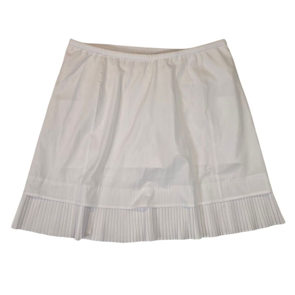 IBKUL Women's Medium Skort White Pleated Hem Athletic Tennis Golf Pockets